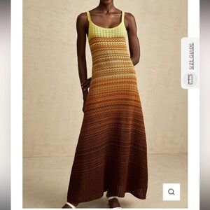 Sandro Gradient Knit Maxi Dress in Green and Brown